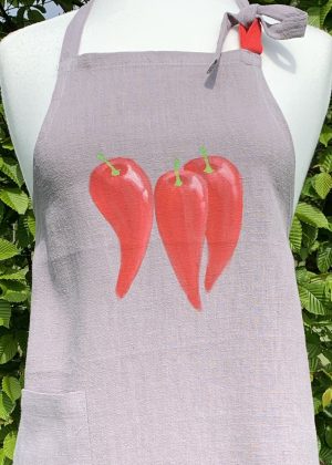 Linen Apron - chillies