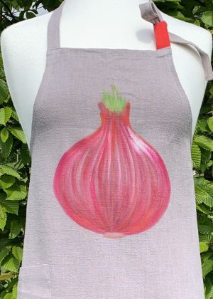Linen Apron - red onion